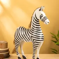 Сувенир "Зебра" дерево 33х11х53 см, цв. чёрно-белый
