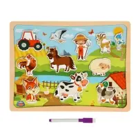 Пазлы для малышей "Ферма" цветные липучки
