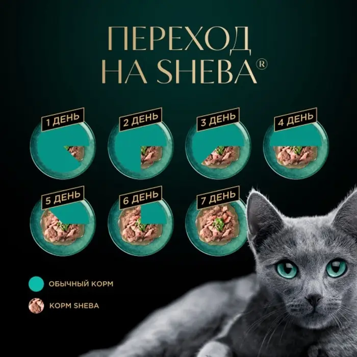 Влажный корм Sheba Natures для кошек, пауч, лосось/горох, 75 г
