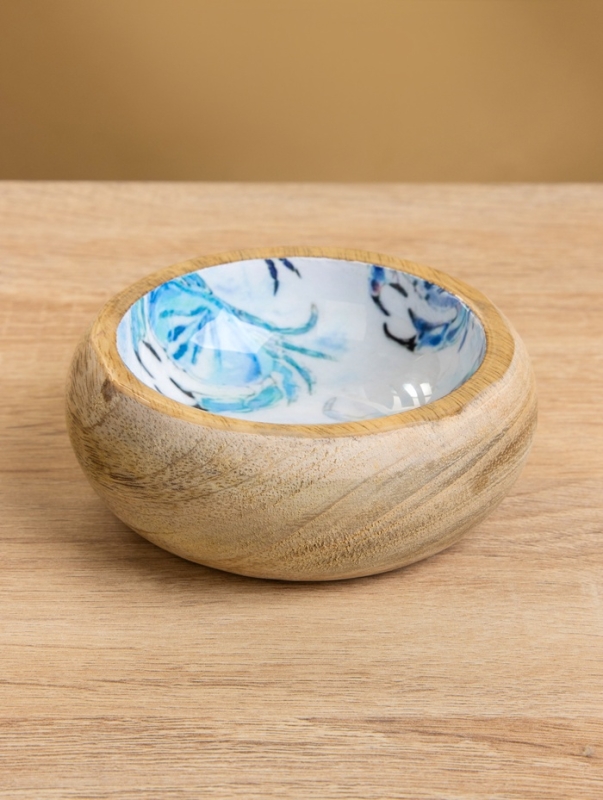 Набор розеток на подносе "Крабы" (3 шт) дерево манго 33,5х13х6,5 см