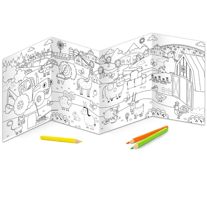 Длинная раскраска &laquo;Весёлые животные&raquo;, 1 метр, &laquo;Синий трактор&raquo;
