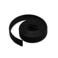 Лента-липучка для проводов 1000&times;10&times;1.5 мм ТУНДРА, чёрная, 1 шт.