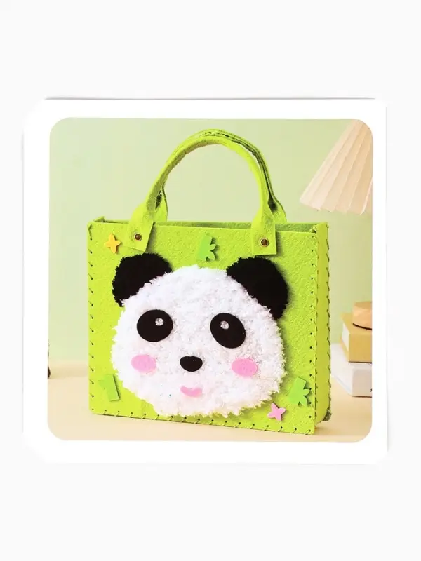 Набор для создания сумки из фетра "Панда", цвет зеленый