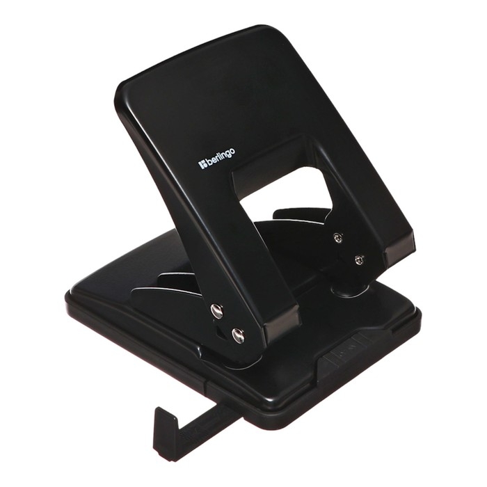 Дырокол металлический 40 листов, Berlingo, с линейкой, чёрный