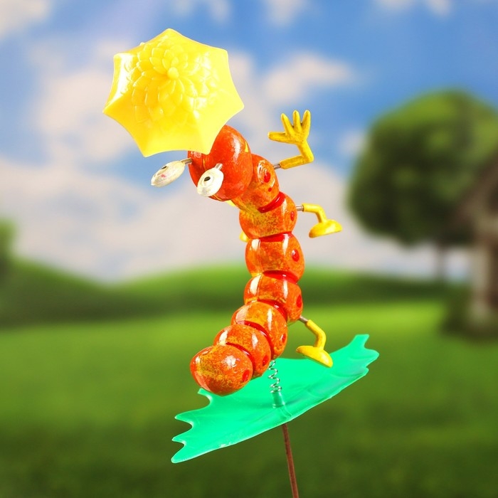 Штекер "Гусеница с зонтиком", 13х16см, длина 60см