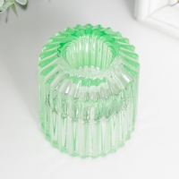 Стеклянный подсвечник на 1 свечу &laquo;Долли&raquo;, d=2.5 см, 4 см, салатовый, 6&times;5&times;5 см