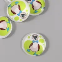 Кабошон стекло для творчества "Круг. Олуша" 3х3 см