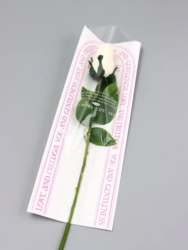 Пакет конус, для цветов, розовый, 14&times;40 см