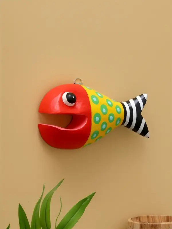 Панно "Рыба-хищник" дерево 20х12х4 см, цв. разноцветный