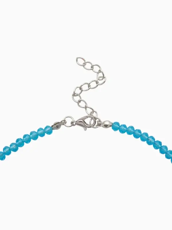 Чокер из бисера &laquo;Хрусталь&raquo;, сердце, голубой в серебре, 37 см + 5 см доп, цепочка