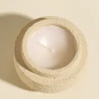 Свеча в вулканическом подсвечнике "Цилиндры" белая 8,1х8,1х5,4 см