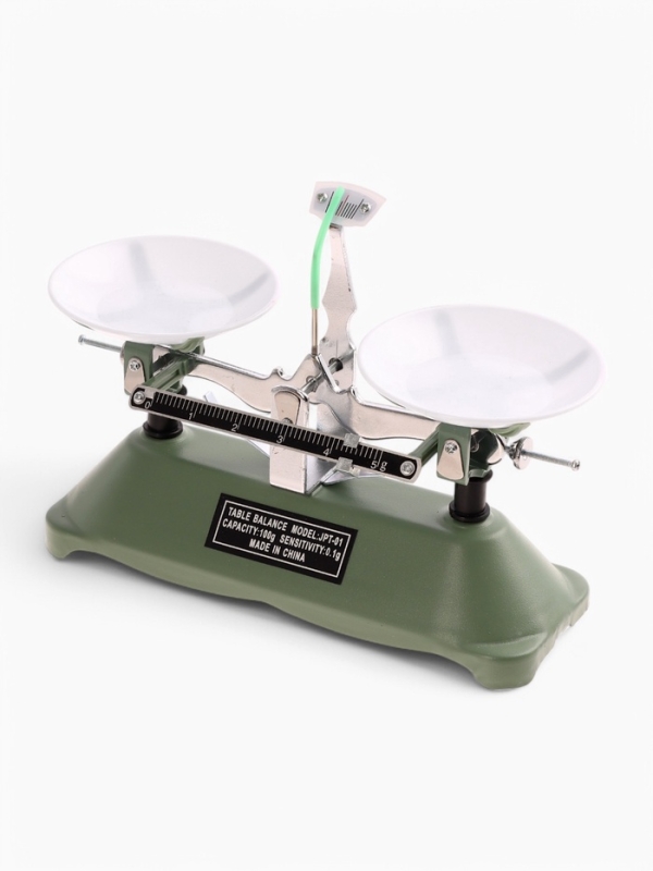 Весы лабораторные, с набором гирь 100 г.