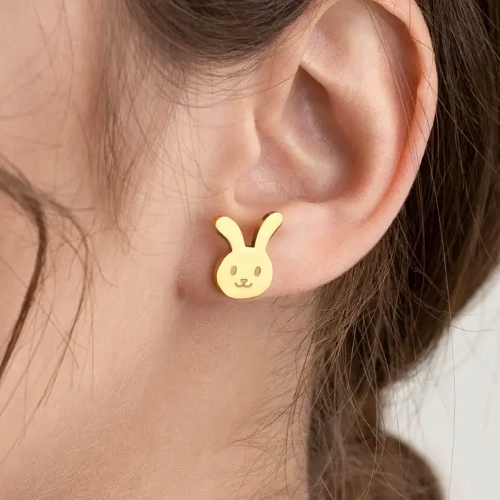 Серьги гвоздики &laquo;Зайчики&raquo;