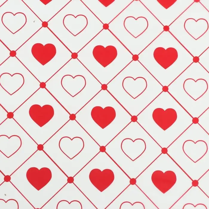Пленка матовая "Сердца", 58*58 см, красный