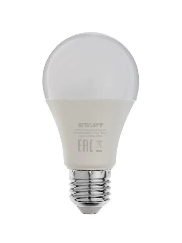 Лампа светодиодная СТАРТ, 20 Вт, Е27, А60, 4000К, 1600 Лм, холодный (нейтральный) свет
