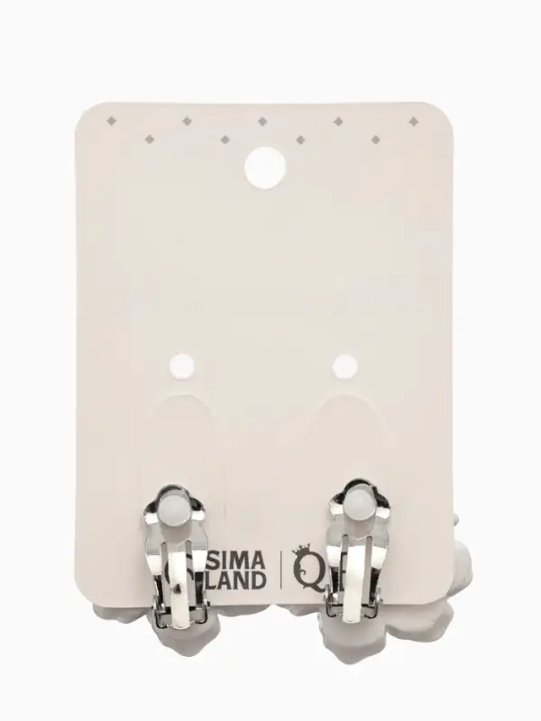 Клипсы "Цветочки" цвет белый в золоте