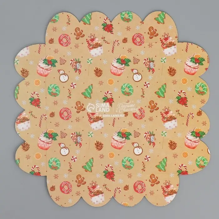 Коробка для кондитерских изделий с пластиковой крышкой &laquo;С Новым годом&raquo;, 13 х 13 х 3 см