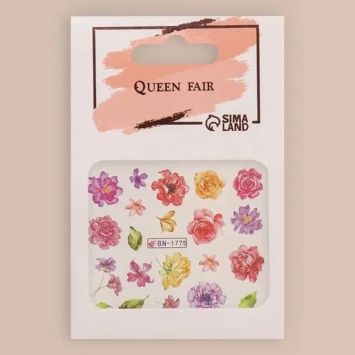 Слайдеры для ногтей &laquo;Пионы&raquo;, разноцветные