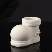 Подсвечник "Валенок" 10х7х6 см, натуральный, гипс