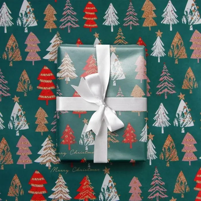 Упаковочная бумага на новый год &laquo;Ёлочки&raquo;, 70 х 100 см, глянцевая