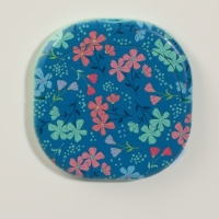 Зеркало карманное &laquo;Узор&raquo;, с подставкой, 8 &times; 8 см, цвет синий