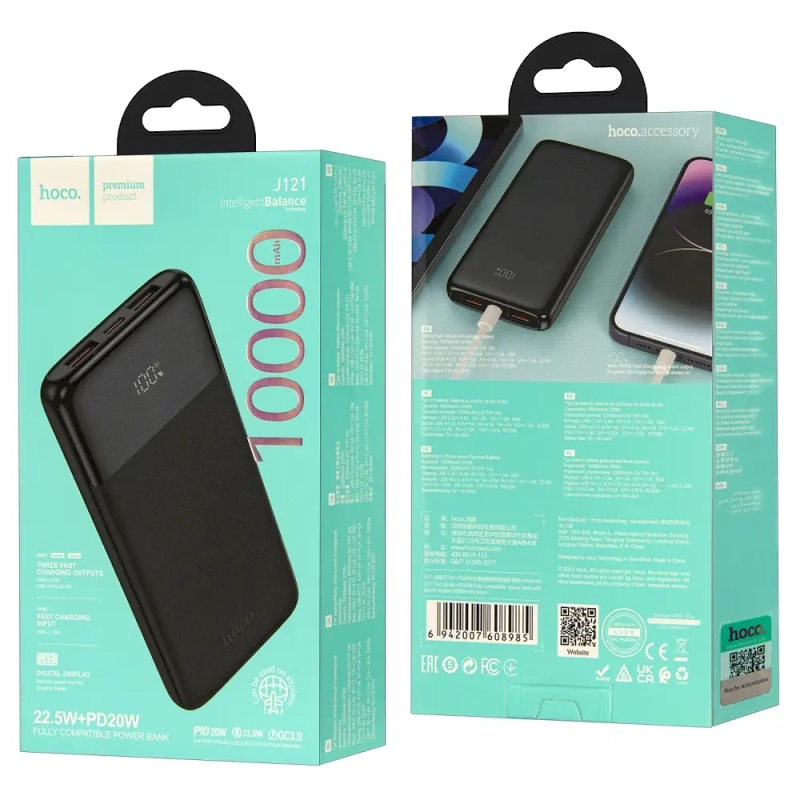 Внешний аккумулятор J121 10000 mah HOCO черный