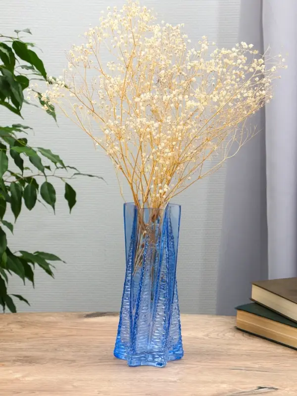 Ваза стекло настольная "Флоранс" 25х11х9 см, голубой