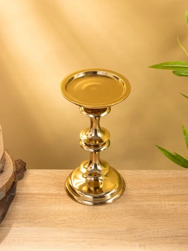 Подсвечник "Эйфория" алюминий 12х12х23 см