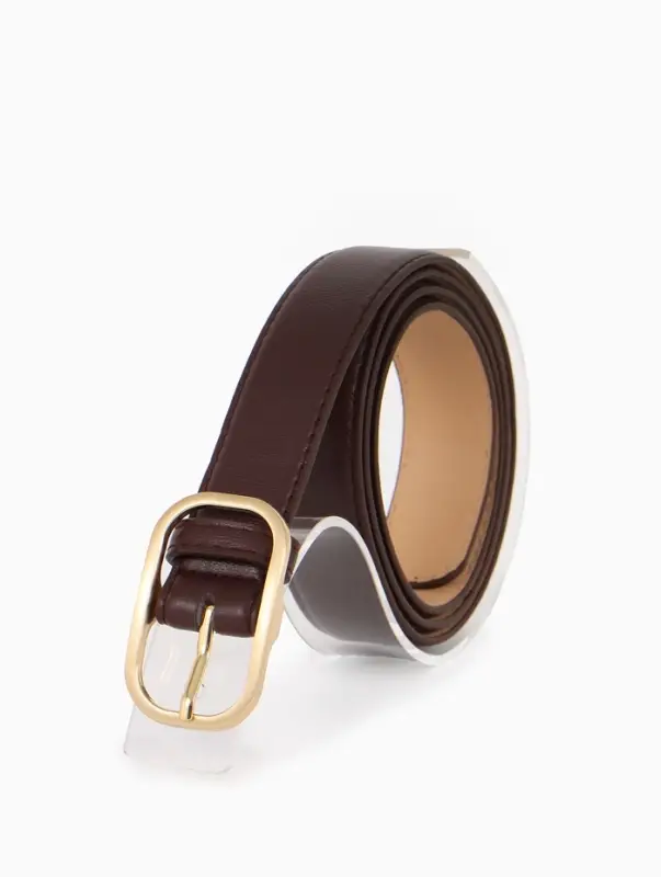 Ремень жен 05-01-01-01, Июнь2512, 3*0,3*110 см, без винта, пряж золото, 1 прокол, коричневый   10903