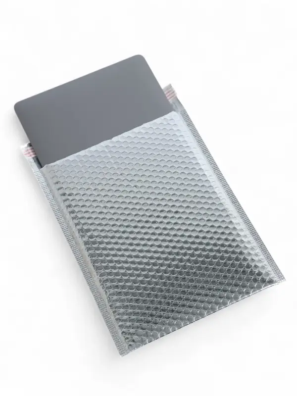 Пакет воздушно-пузырчатый, с клапаном и клеевым слоем, 25&times;30+4 см, п/э, 3 слоя, металлизированный