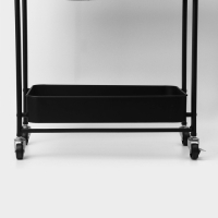 Этажерка напольная 3-х ярусная, 45,5&times;29,5&times;77,5 см, на колёсиках, цвет чёрный