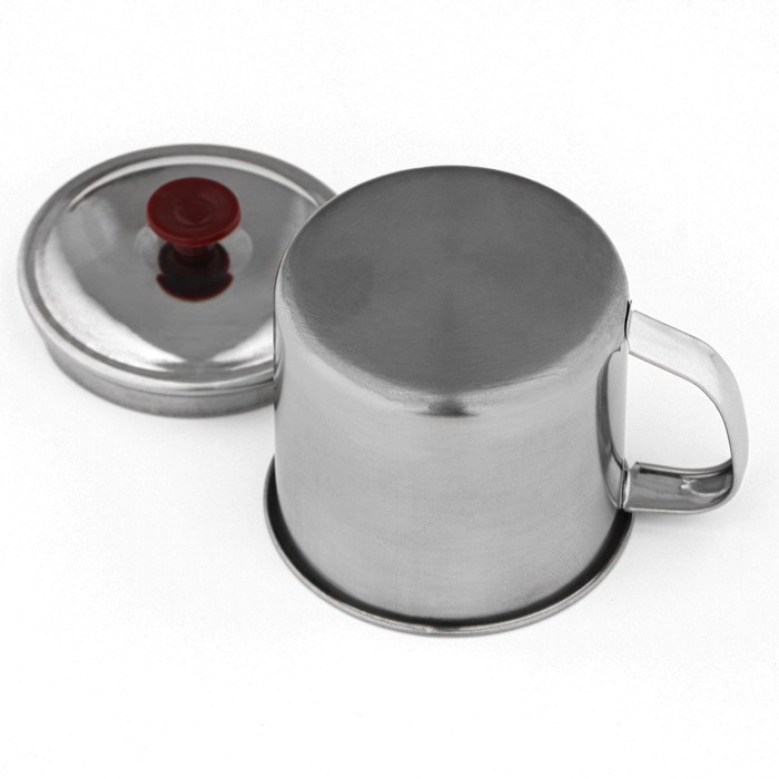Кружка из нержавеющей стали с крышкой &laquo;Вестерн&raquo;, 320 мл, d=9 см, цвет хромированный