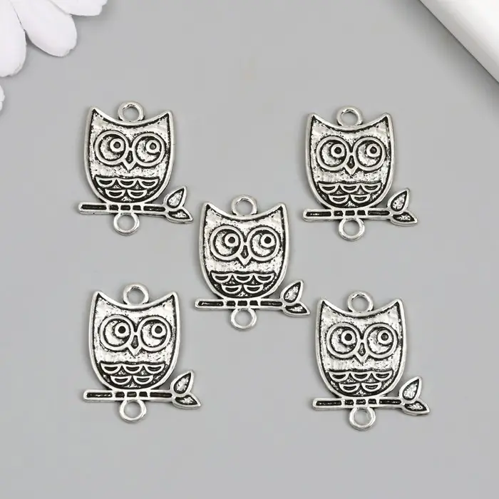 Коннектор для творчества металл 2 ушка "Совёнок" 3,1х2,5 см