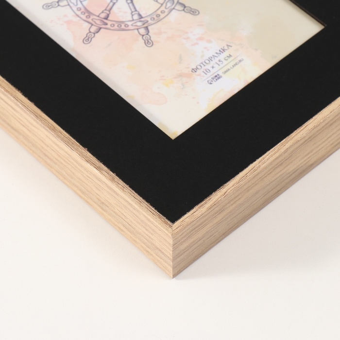 Фоторамка МДФ на 2 фото 10х15 см с черным паспарту "Энрика" цвет дерева 3х28х21 см