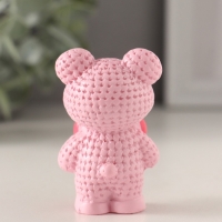 Сувенир полистоун "Вязаный мишка с большим сердцем" набор 4 шт 2,7х4х6 см