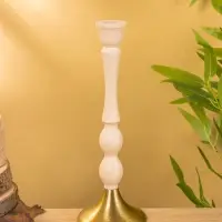 Подсвечник на 1 свечу "Бежевый" 10,5х10,5х30 см