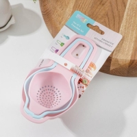 Набор для выпечки, 3 предмета: ситечко, сепаратор для яиц, воронка, цвет ассорти