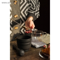 Ситечко для чая Доляна &laquo;Ёлочка&raquo;, d=4,5 см, на цепочке, цвет серебристый