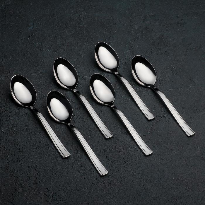 Ложка чайная &laquo;Торжество&raquo;, длина 13,5 см , толщина 2 мм, цвет серебряный