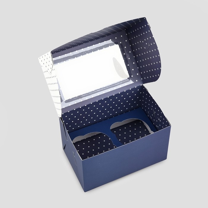 Коробка для капкейков складная с двусторонним нанесением &laquo;Поздравляю&raquo;, 16 х 10 х 10 см