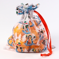 Новый год! Мешок подарочный &laquo;Снеговики на лыжах&raquo;, р. 25 &times; 32 см, органза