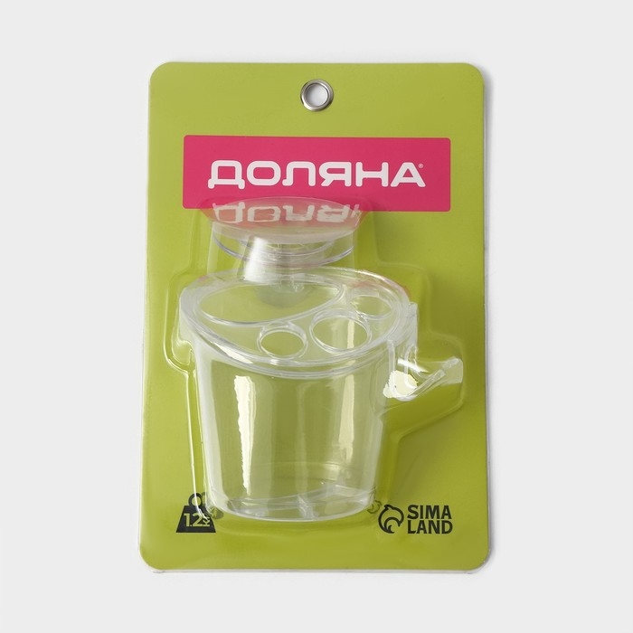 Держатель для зубных щёток и пасты на липучке Доляна, 12,5&times;11,5&times;11 см, цвет прозрачный