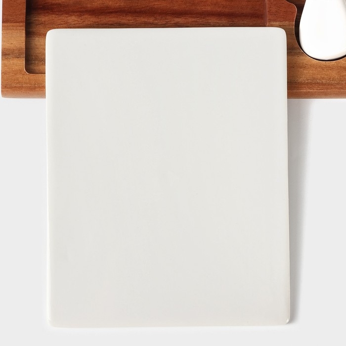 Набор для подачи сыра &laquo;Мрамор&raquo;, 2 ножа, акация