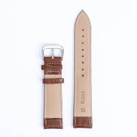 Ремешок для часов "Соломон" 20 мм, натуральная кожа, l=20 см, коричневый, фактура крокодил