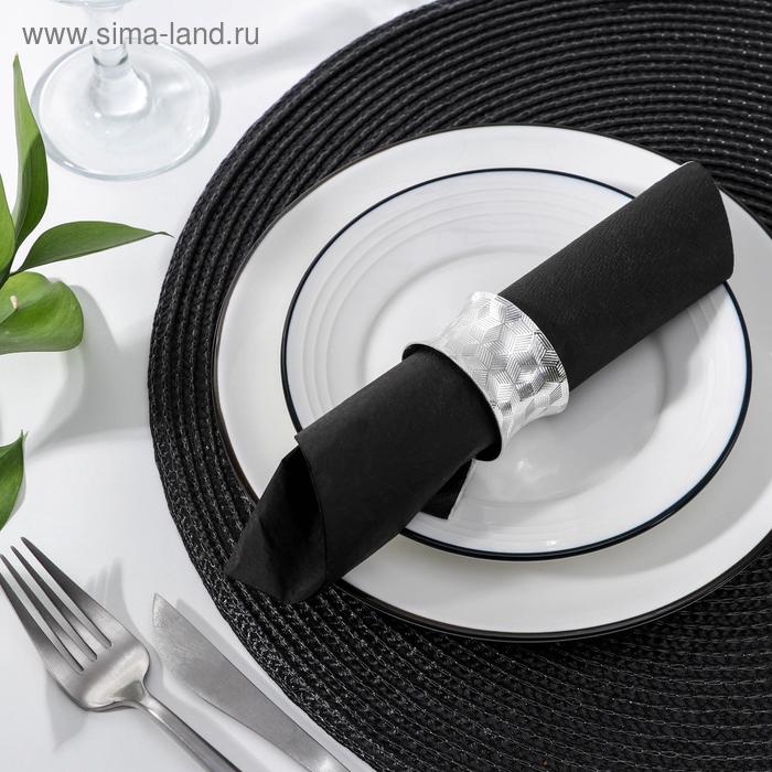 Кольцо для салфетки &laquo;Грани&raquo;, 4&times;3,5 см, цвет серебряный