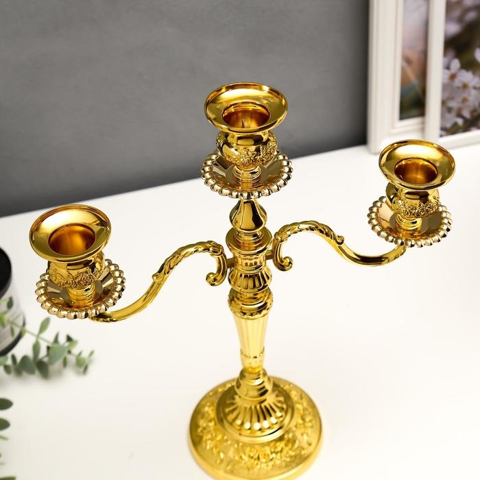 Подсвечник металл "Орнамент из роз" 36х31,5х12,5 см