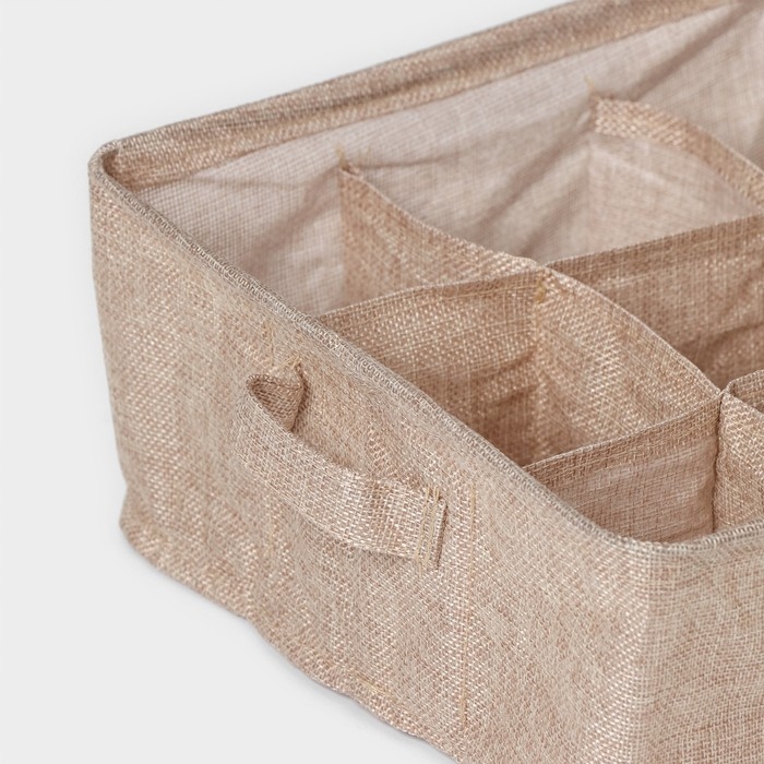 Органайзер для хранения белья Доляна My Basket, 9 ячеек, 28&times;28&times;12 см, цвет бежевый