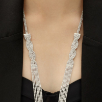 Набор 2 предмета: серьги, колье &laquo;Лёд&raquo; косичка, 80см, цвет белый в серебре, 80см