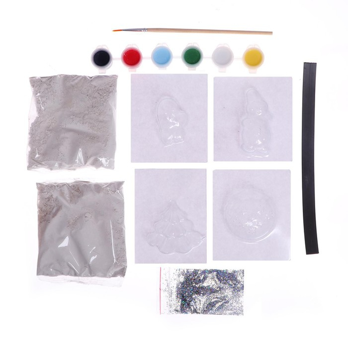 Магниты из гипса на новый год своими руками &laquo;Новогоднее настроение&raquo;, новогодний набор для творчества