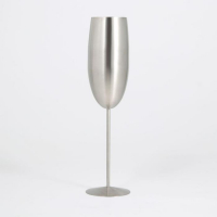 Бокал-флюте из нержавеющей стали для коктейлей, 300 мл, 25&times;6,5 см, цвет серебряный